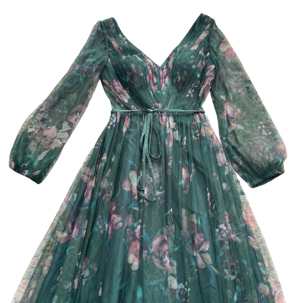 MARCHESA NOTTE BRIDESMAID***Floral Long Sleeve Maxi Dress***US 6***$485 - Picture 2 of 5